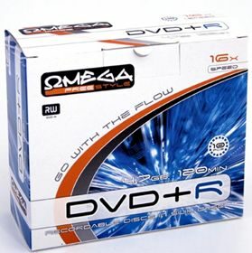 DVD disk Omega DVD+R 4,7GB Freestyle 16x slim box - balení 16 kusů