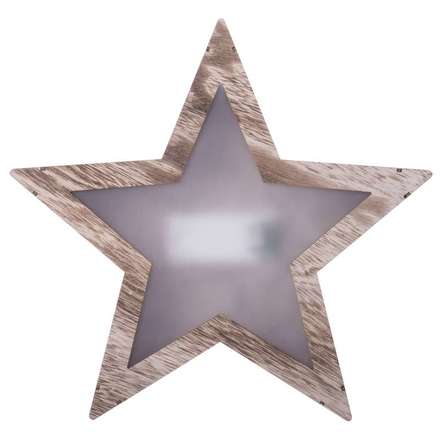 Vánoční hvězda Emos ZY1967 LED vánoční hvězda 3D dřevěná, 2x AA, teplá bílá (poslední kus)