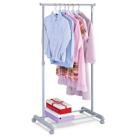 Stojan na šaty Autronic Stojan na šaty, šedá barva a chrom, kov  plast, pojezd, nosnost 5 kg (ABD-1209 GREY)