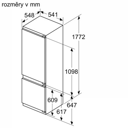 Vestavná kombinovaná chladnička Bosch KIV87VFE0 (5)