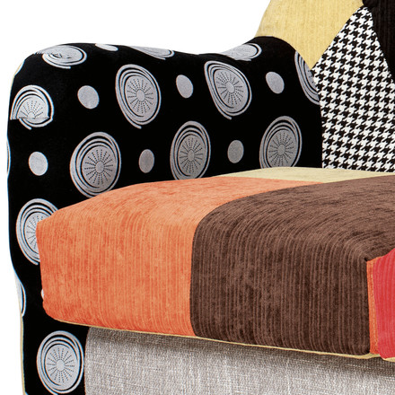 Sedačka Autronic Dvojsedačka, látka patchwork, masiv přírodní kaučukovník (AK-100 PW2) (18)