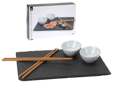 Sushi set Excellent KO-210000100 Sushi set porcelán/břidlice/bambus sada 7ks (3)