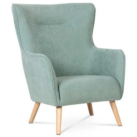 Křeslo Autronic Křeslo, potah světle modrá látka, dřevěné nohy, masiv kaučukovník (AK-313 BLUE2) (8)