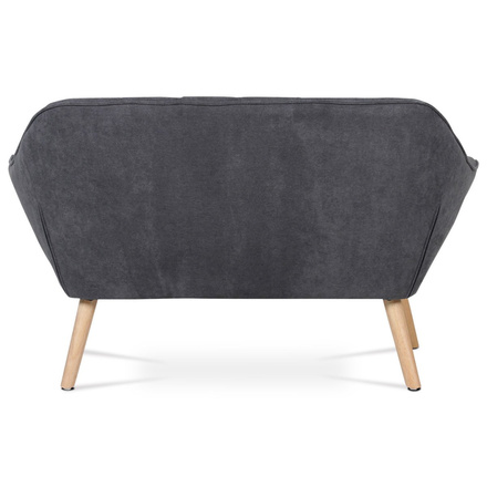 Sedačka Autronic Dvoumístná sedačka, potah tmavě šedá látka, dřevěné nohy, masiv kaučukovník (AK-322 GREY2) (4)