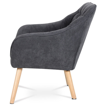 Sedačka Autronic Dvoumístná sedačka, potah tmavě šedá látka, dřevěné nohy, masiv kaučukovník (AK-322 GREY2) (5)