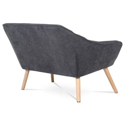 Sedačka Autronic Dvoumístná sedačka, potah tmavě šedá látka, dřevěné nohy, masiv kaučukovník (AK-322 GREY2) (6)