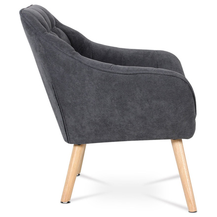 Sedačka Autronic Dvoumístná sedačka, potah tmavě šedá látka, dřevěné nohy, masiv kaučukovník (AK-322 GREY2) (7)