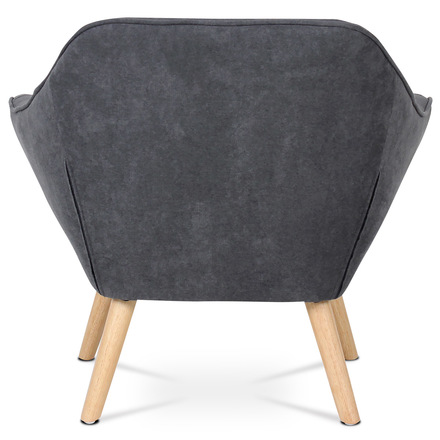 Křeslo Autronic Křeslo, potah tmavě šedá látka, dřevěné nohy, masiv kaučukovník (AK-321 GREY2) (5)