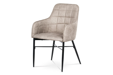 Moderní jídelní židle Autronic Jídelní židle, potah lanýžová látka v dekoru vintage kůže, kovová čtyřnohá podnož (AC-9990 LAN3)