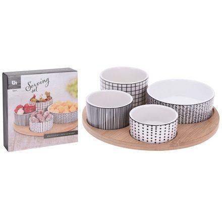 Servírovací misky Excellent KO-278000240 Servírovací misky s kulatým podnosem sada 5 ks (2)