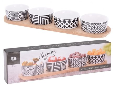 Servírovací misky Excellent KO-278000220 Servírovací misky s podnosem sada 5 ks