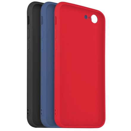 Set krytů na mobil Fixed Story na Apple iPhone 7/ 8/ SE (2020/ 2022) - černý/ červený/ modrý