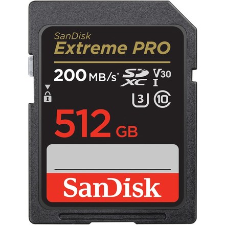 Paměťová karta SanDisk SDXC Extreme Pro 512GB UHS-I U3 (200R/ 140W)