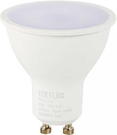 LED žárovka Retlux RLL 418 GU10 bulb 9W CW