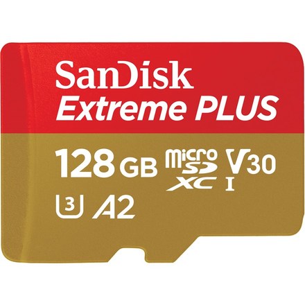 Paměťová karta SanDisk Micro SDHC Extreme Plus 128GB UHS-I U3 (200R/ 90W) + adapter