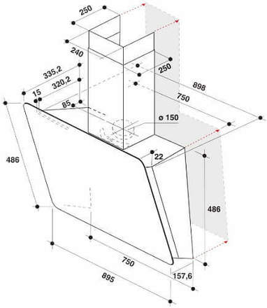 Komínový odsavač par Whirlpool WHVS 93F LT BSS/1 (6)