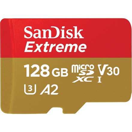 Paměťová karta SanDisk Micro SDXC Extreme 128GB UHS-I U3 (190R/ 90W) + adapter
