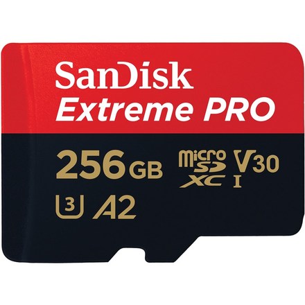 Paměťová karta SanDisk Micro SDXC Extreme Pro 256GB UHS-I U3 (200R/ 140W) + adapter