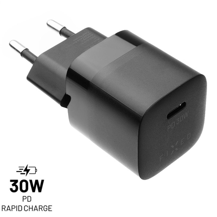 Nabíječka do sítě Fixed Mini USB-C PD, 30W - černá (1)