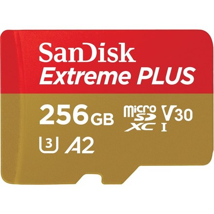 Paměťová karta SanDisk Micro SDXC Extreme Plus 256GB UHS-I U3 (200R/ 140W) + adapter