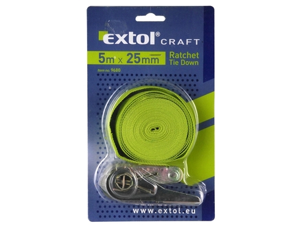 Upínací pás Extol Craft (9681) ráčnový s háky, 5m x 28mm, max. 150kg (1)