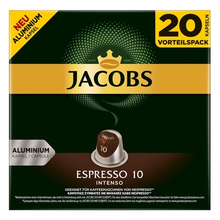 Kávové kapsle Jacobs Espresso intenzita 10, 20 ks