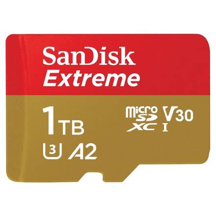 Paměťová karta SanDisk Micro SDXC Extreme 1TB UHS-I U3 (190R/ 130W) + adapter