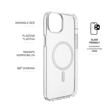 Kryt na mobil Fixed MagPure s podporou MagSafe na Apple iPhone 14 - průhledný (1)
