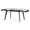 Moderní jídelní stůl Autronic Jídelní stůl 120+30+30x80 cm, keramická deska bílý mramor, kov, černý matný lak (HT-405M WT) (2)