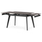Moderní jídelní stůl Autronic Jídelní stůl 120+30+30x80 cm, keramická deska šedý mramor, kov, černý matný lak (HT-405M GREY) (2)