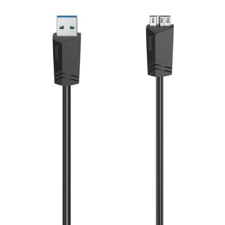 USB kabel Hama USB-A / USB 3.0 micro-B, 0, 75 m - černý