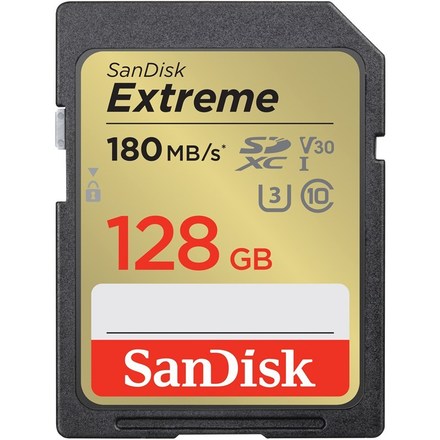 Paměťová karta SanDisk SDXC Extreme 128GB UHS-I U3 (180R/ 90W)