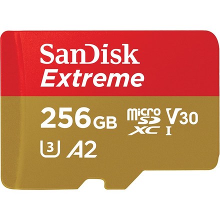Paměťová karta SanDisk Micro SDXC Extreme 256GB UHS-I U3 (190R/ 130W) + adapter