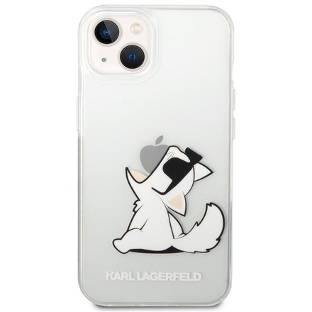 Kryt na mobil Karl Lagerfeld Choupette Eat na Apple iPhone 14 Plus - průhledný