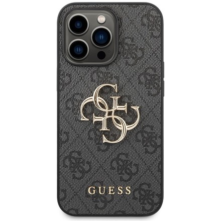 Kryt na mobil Guess 4G Metal Logo na Apple iPhone 14 Pro Max - šedý