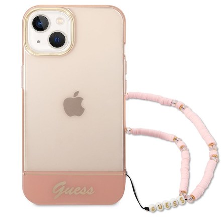 Kryt na mobil Guess Camera Outline Translucent na Apple iPhone 14 - růžový