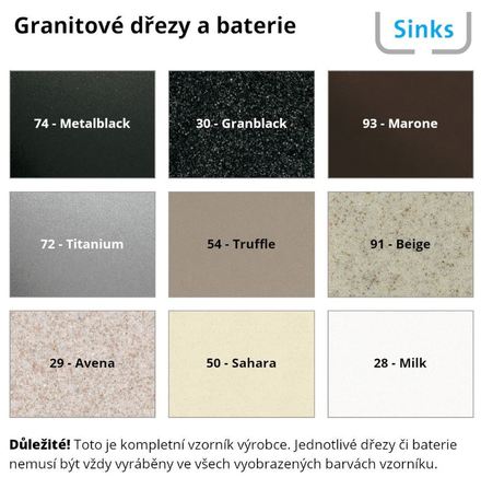 Granitový dřez SINKS BRAVO 850.1. SAHARA 85.961.142.0251.38 (2)