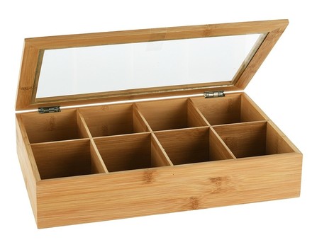 Krabička na čaj Excellent KO-170485290 dřevěná 8 přihrádek