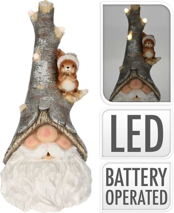 Vánoční dekorace Homestyling KO-APF477020 Vánoční dekorace skřítek s LED osvětlením 57 cm
