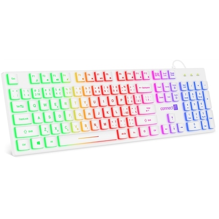 Počítačová klávesnice Connect IT Chocolate RNBW, CZ/ SK - bílá (1)