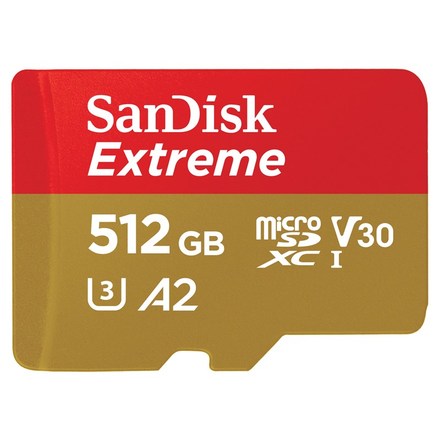 Paměťová karta SanDisk Micro SDXC Extreme 512GB UHS-I U3 (190R/ 130W) + adapter