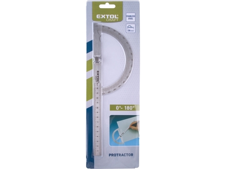 Úhloměr Extol Premium 925102 obloukový nerezový, 0-180° (1)
