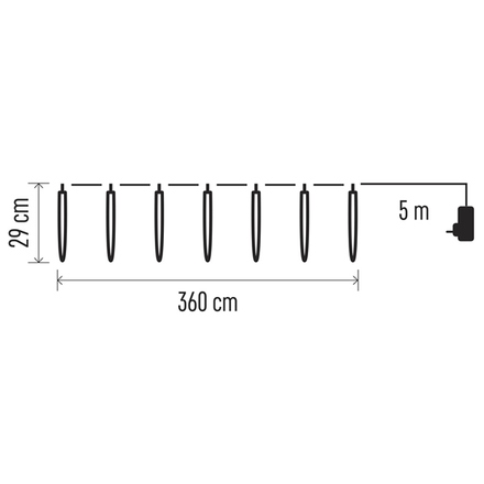 Vánoční girlanda Emos DCPC01 LED vánoční girlanda – 10x rampouch, 3,6 m, venkovní i vnitřní, studená bílá (3)