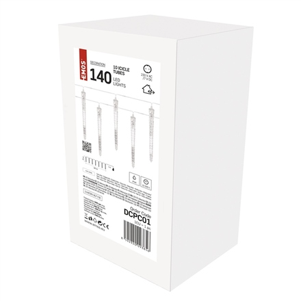 Vánoční girlanda Emos DCPC01 LED vánoční girlanda – 10x rampouch, 3,6 m, venkovní i vnitřní, studená bílá (4)