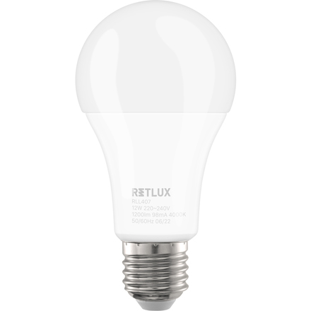 LED žárovka Retlux RLL 407 A60 E27 bulb 12W CW