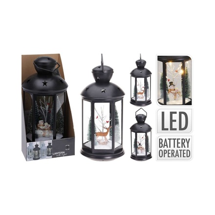 Vánoční lucerna ProGarden KO-ANX000200sneh Lucerna vánoční s LED osvětlením 43 cm SNĚHULÁK