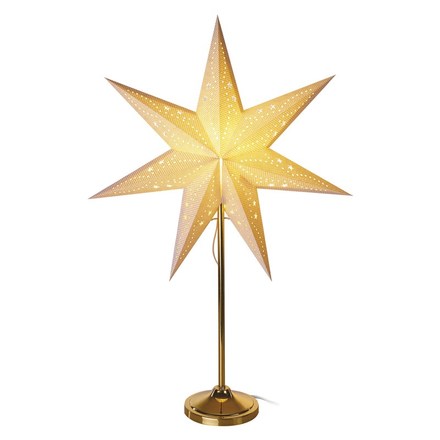 Vánoční hvězda Emos DCAZ15 Vánoční hvězda papírová se zlatým stojánkem, 45 cm, vnitřní