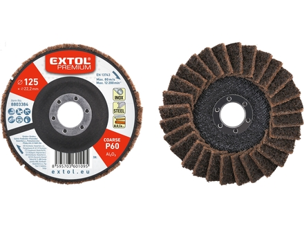 Lamelový kotouč Extol Premium (8803384) šikmý z brusného korundového rouna, O 125mm, P60-hrubý