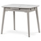 Moderní jídelní stůl Autronic Jídelní stůl 110+30x75 cm, keramická deska bílý mramor, masiv, šedý vysoký lesk (HT-401M WT) (1)