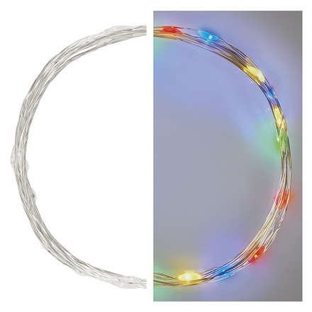 Vánoční řetěz Emos D3AM04 LED vánoční nano řetěz, 1,9 m, 2x AA, vnitřní, multicolor, časovač
